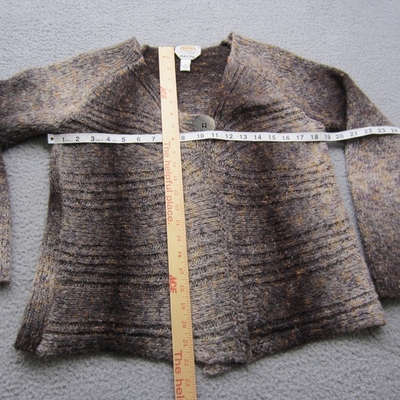 Talbots Cardigan Open Front Womens M Wool Mohair Blend Ombré Knit Italy Made - Picture 10 of 13